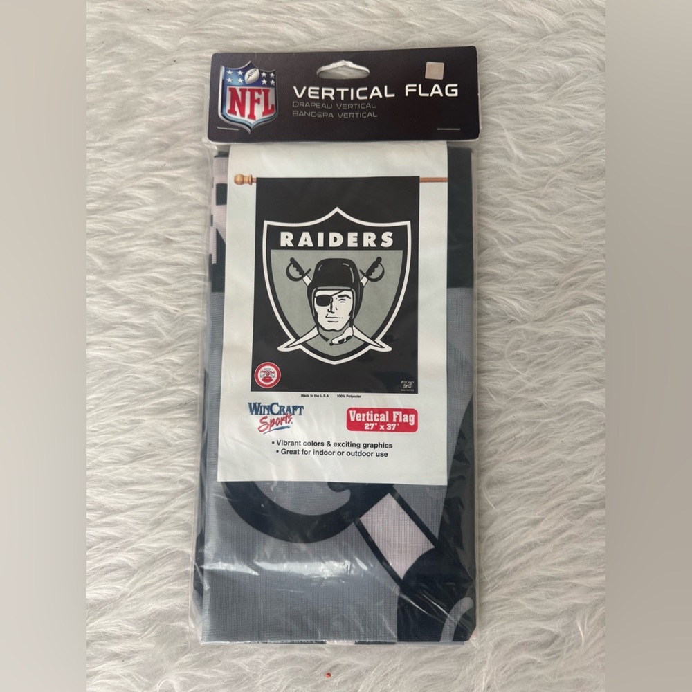 Wincraft NFL Raiders Flag 1963 Logo- Black and Gray